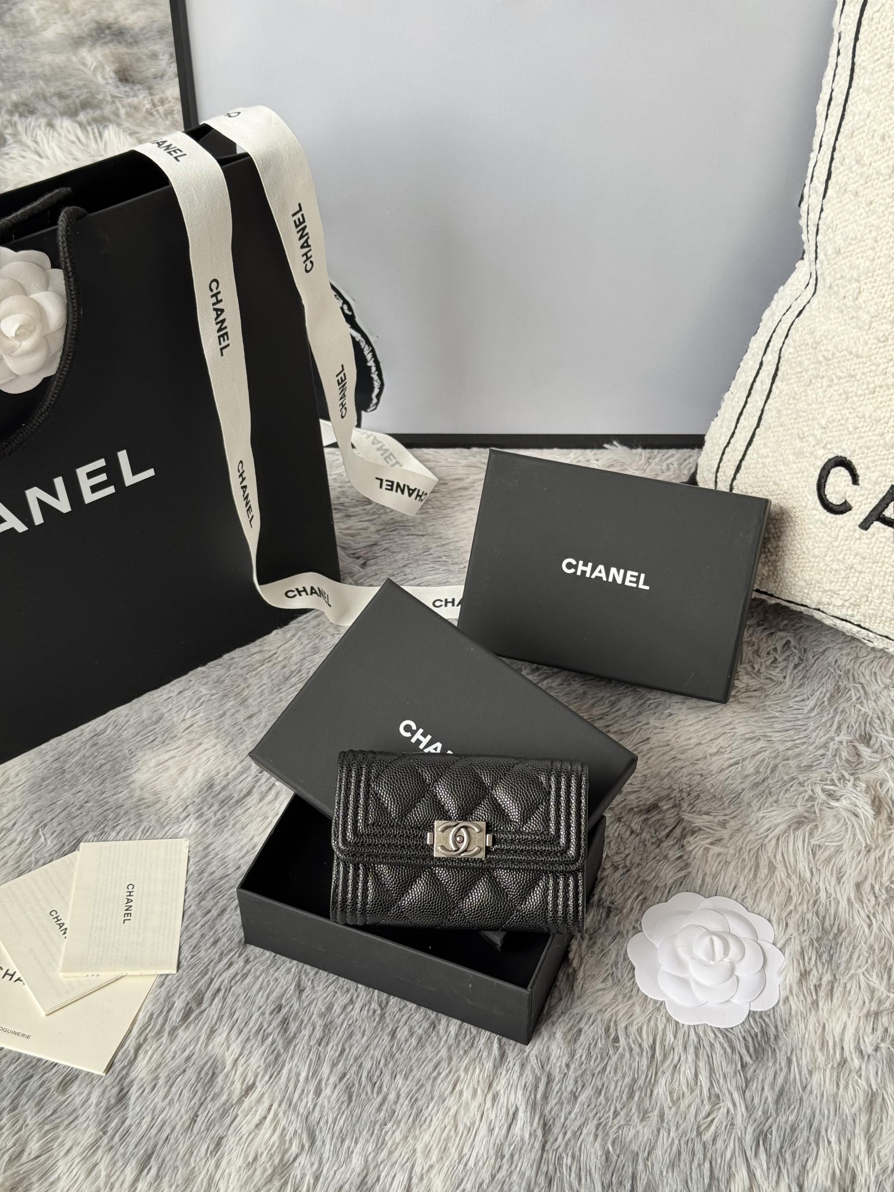 Ch**el boy Ch**el flap card holder a80603 7.5x11.3x2.1cm
