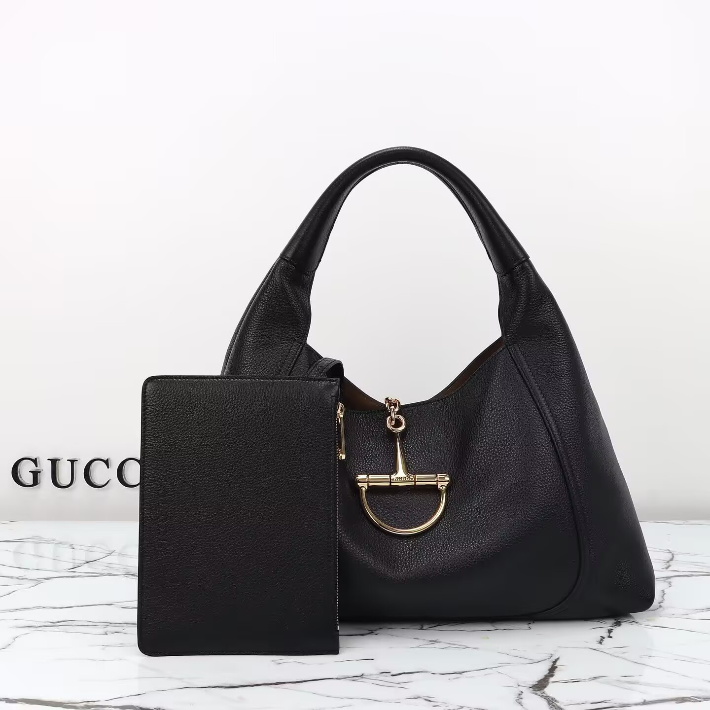 Gucci Softbit Maxi Shoulder Bag Black 46x26x16cm