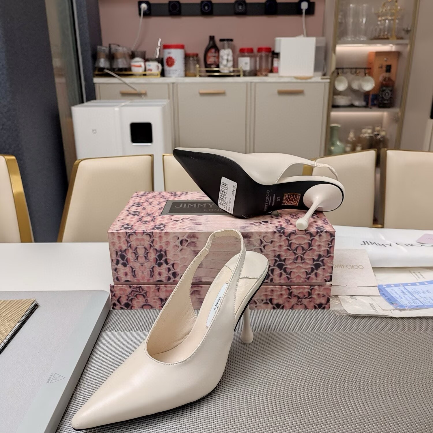 UA Jimmy Choo Leather Pumps 100mm