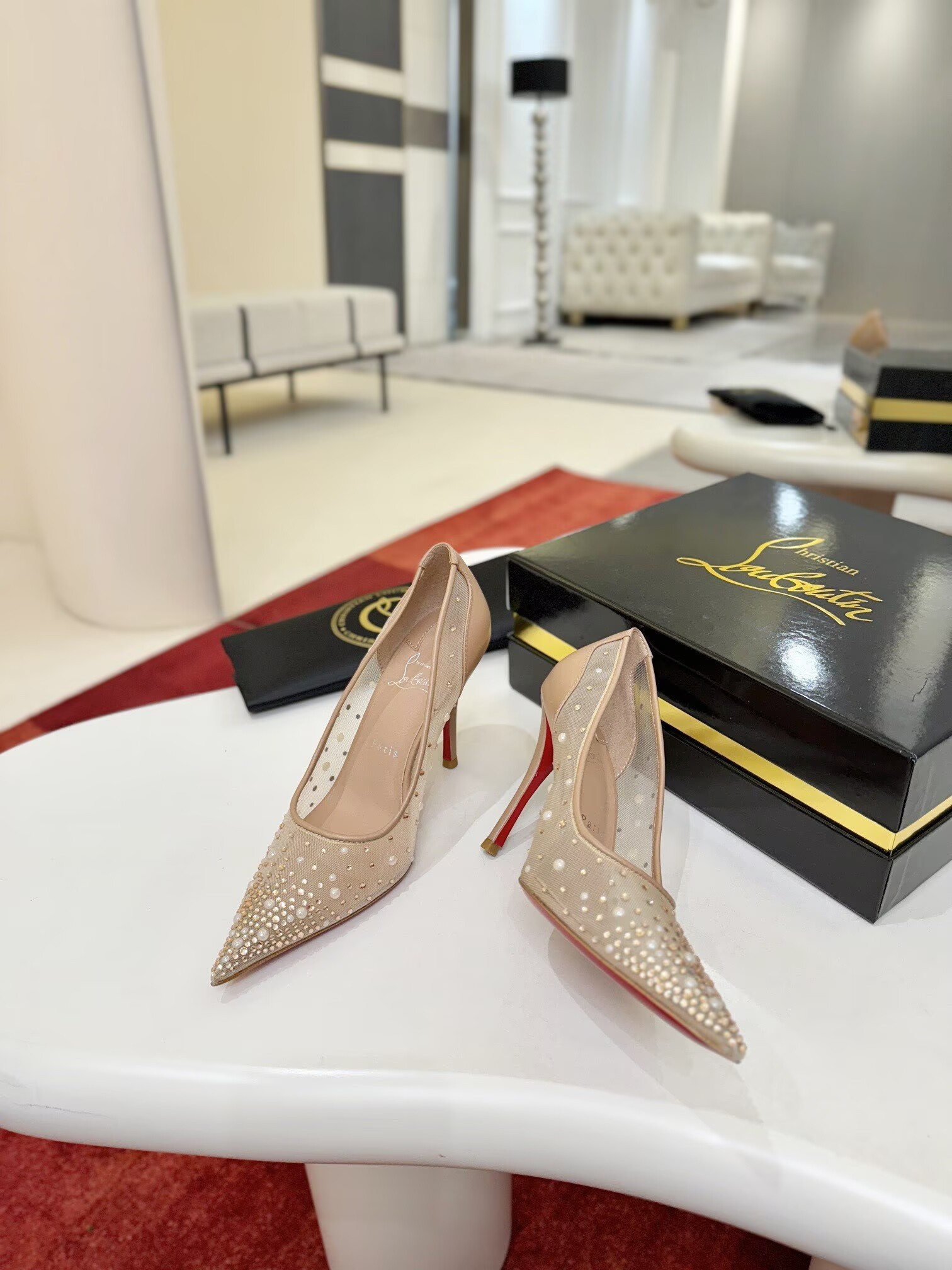 UA Christian Louboutin Miss Z Mesh Pumps 8.5cm Heel
