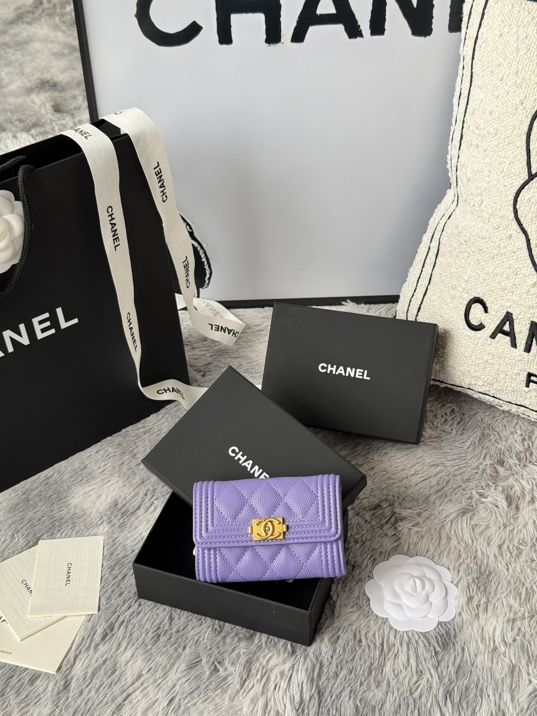 Ch**el boy Ch**el flap card holder a80603 7.5x11.3x2.1cm