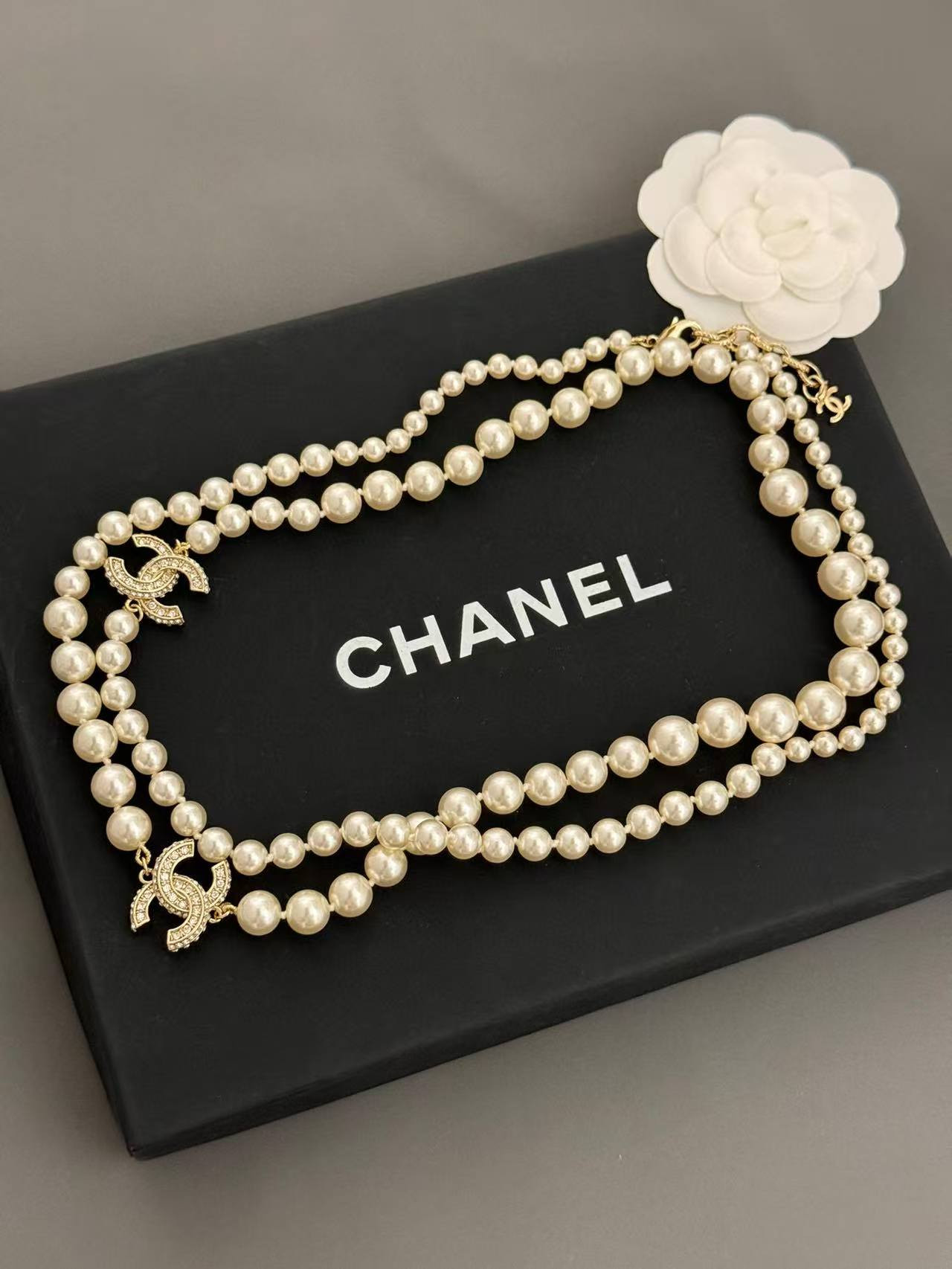 Ch**el Long Pearl Necklace