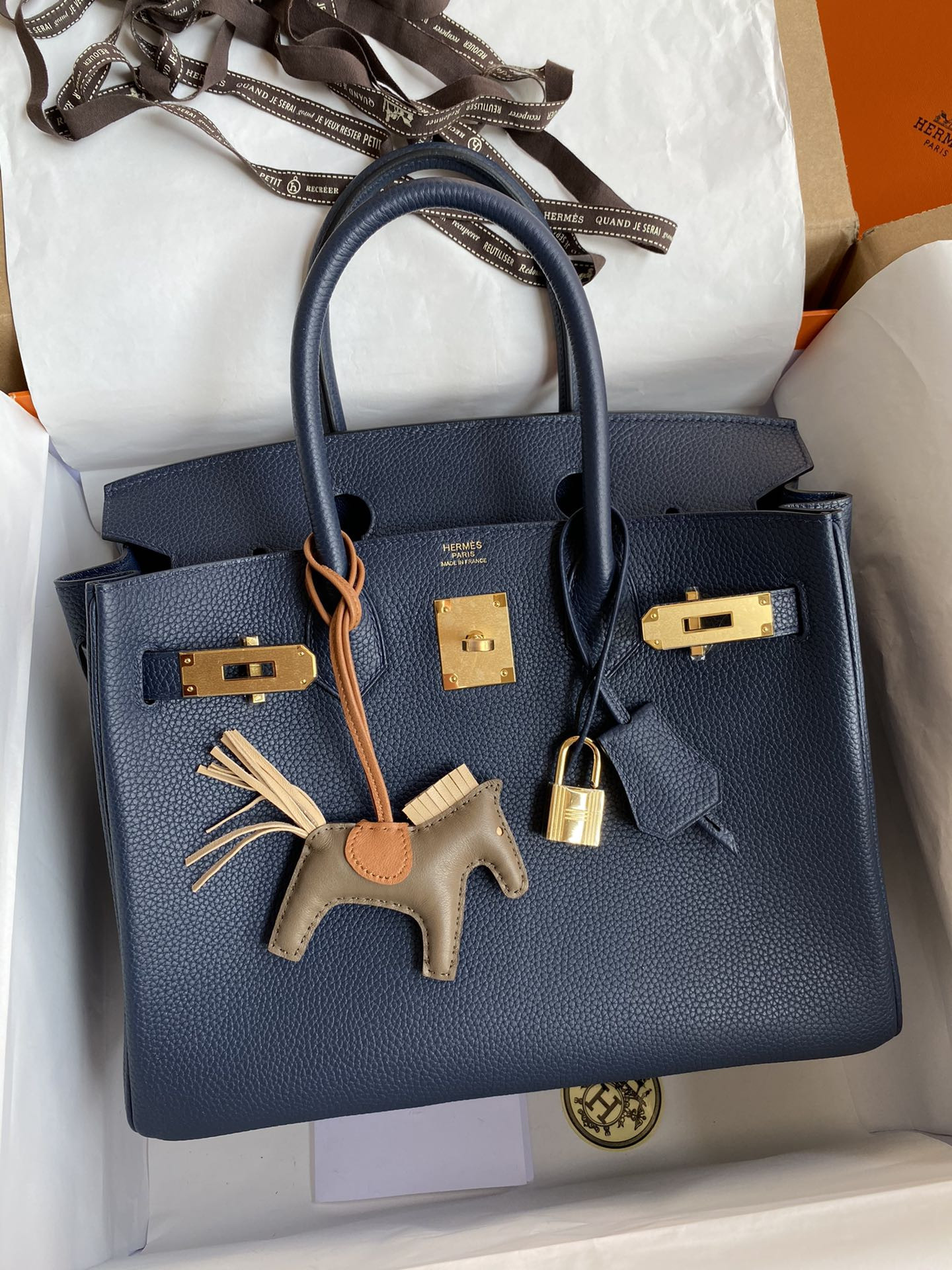 H**me5 BIRKIN Gold 25 30 35(Horse charm not included)
