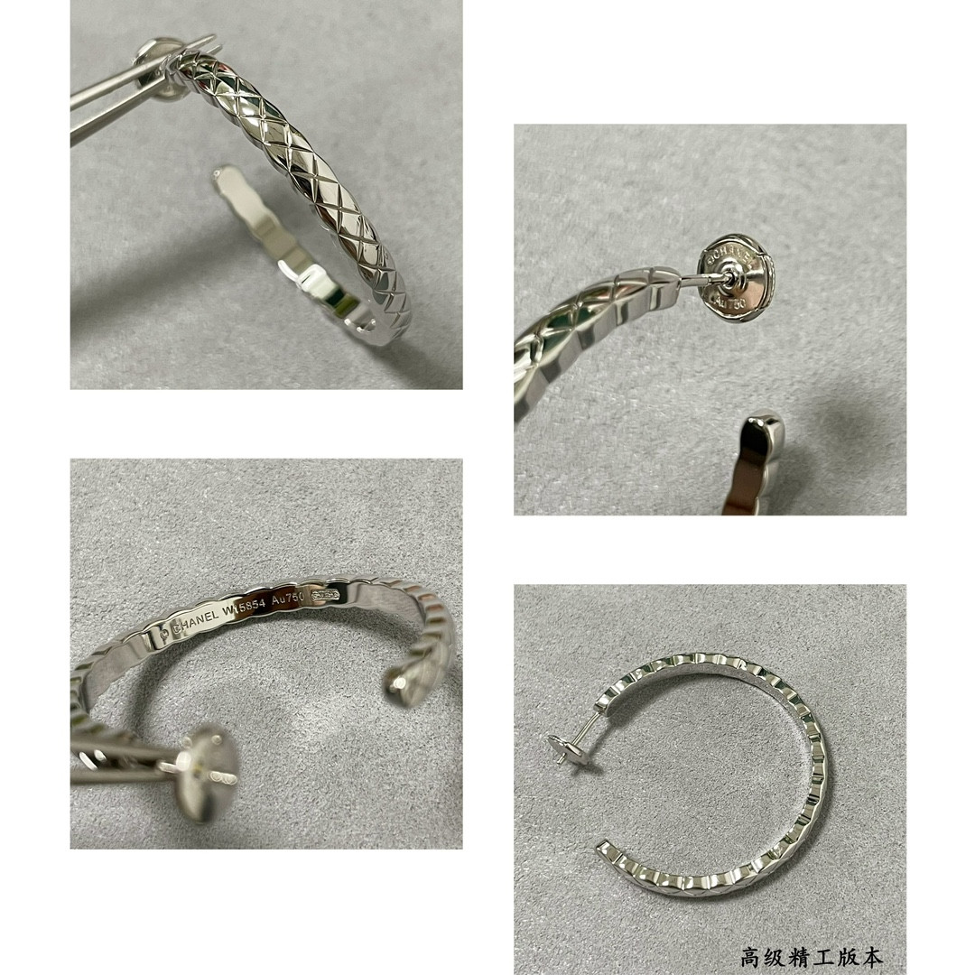 Chanel Large diamond-shaped polished surface Earrings