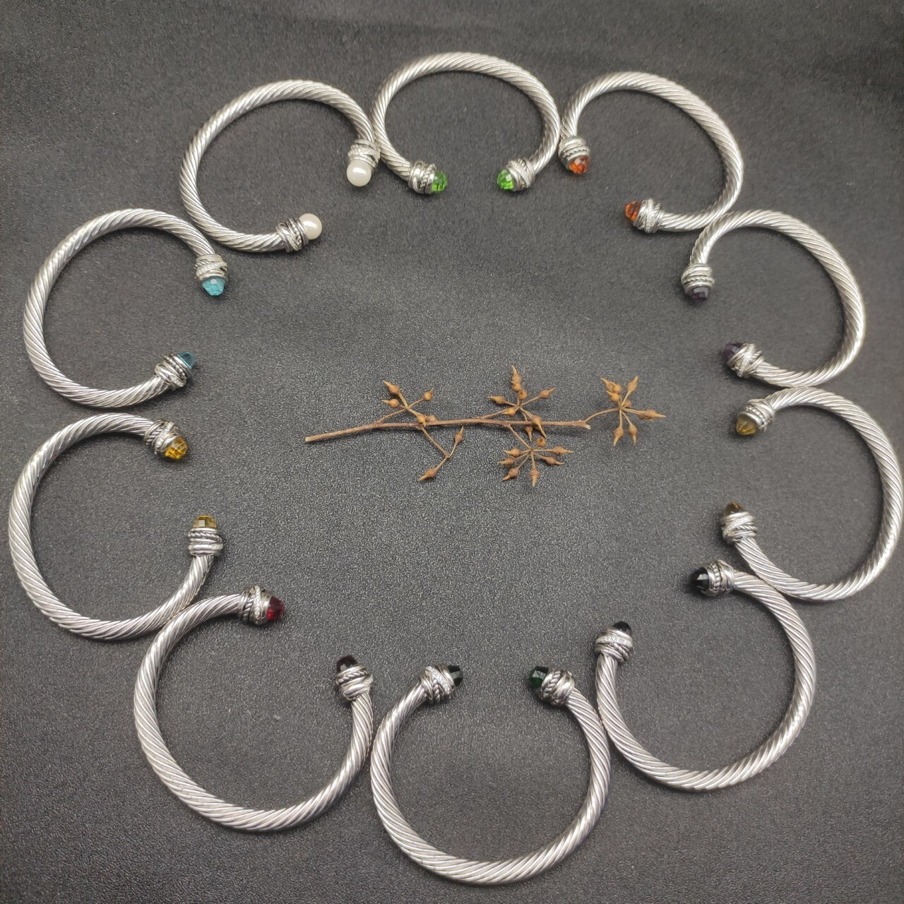 David Yurman 7mm Rotating D1am0nd setting Bracelet (wrist circumference 15-20cm)