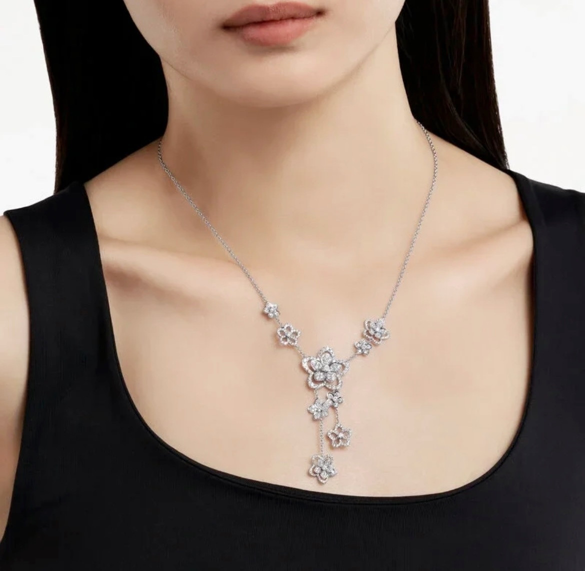 Graff Wild Flower D1am0nd Drop Necklace