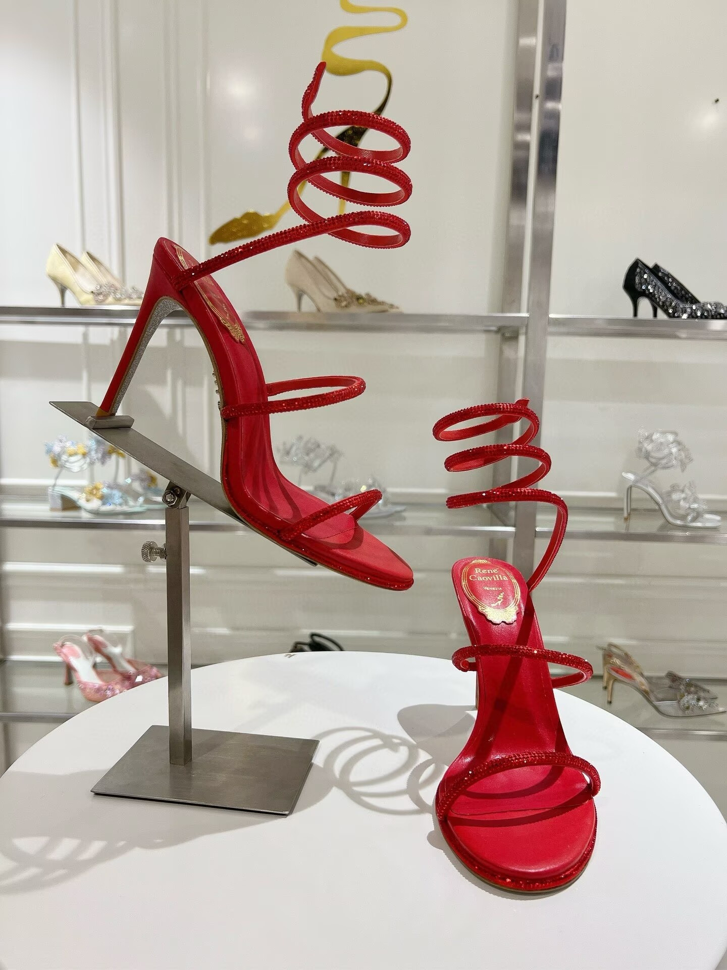 UA RENÉ CAOVILLA MARGOT JEWEL SANDALS SNAKE 95mm