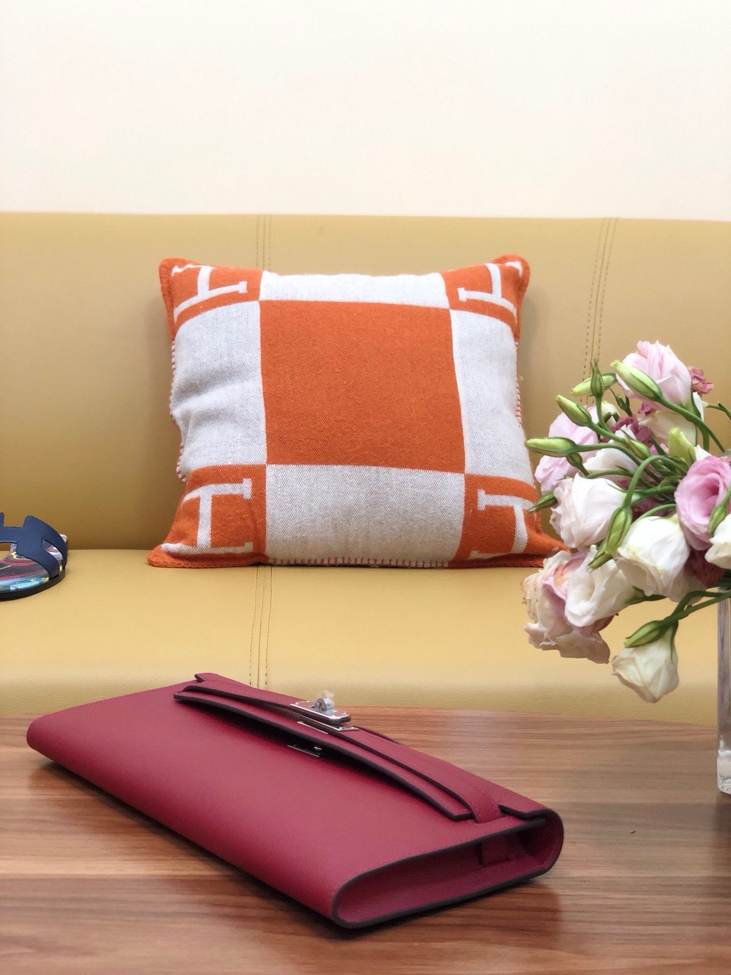 H**me5 Kelly Cut 31cm Epsom Leather Silver