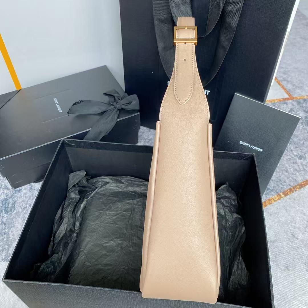 Y51 LE 5 À 7 S*pple small in grained leather Dusty Grey 23x22x8cm