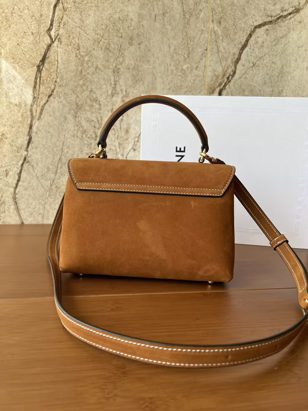 Ce1i*e Teen Nino Bag IN NUBUCK CALFSKIN 20.5x13x8cm