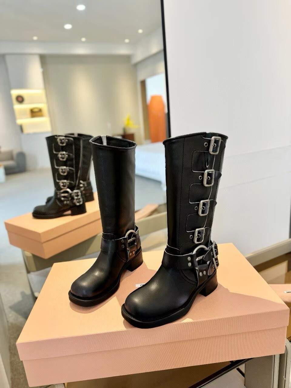 UA Miu Miu Leather Boots