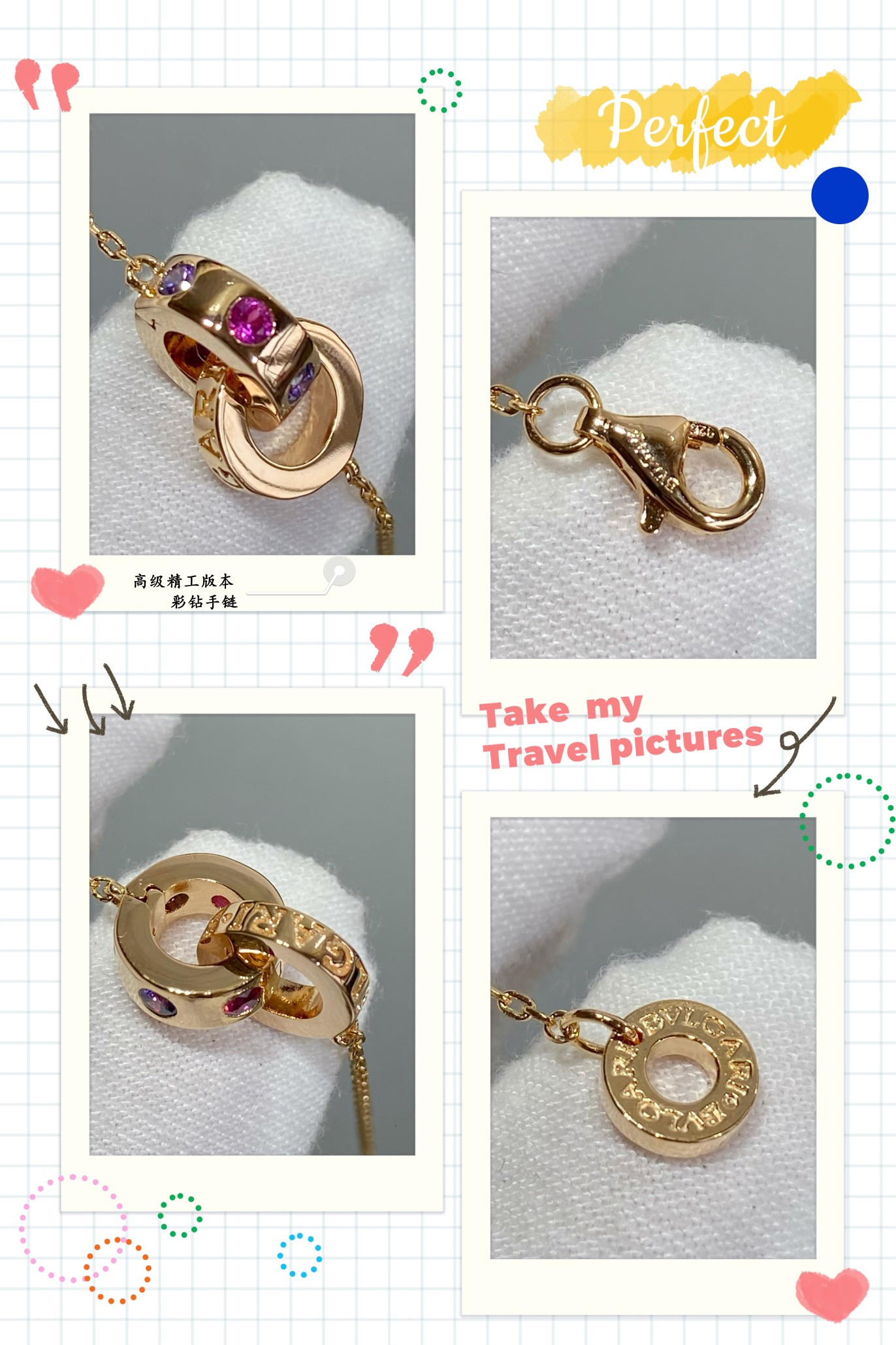 Bv1g*ai Colored D1am0nd Bracelet