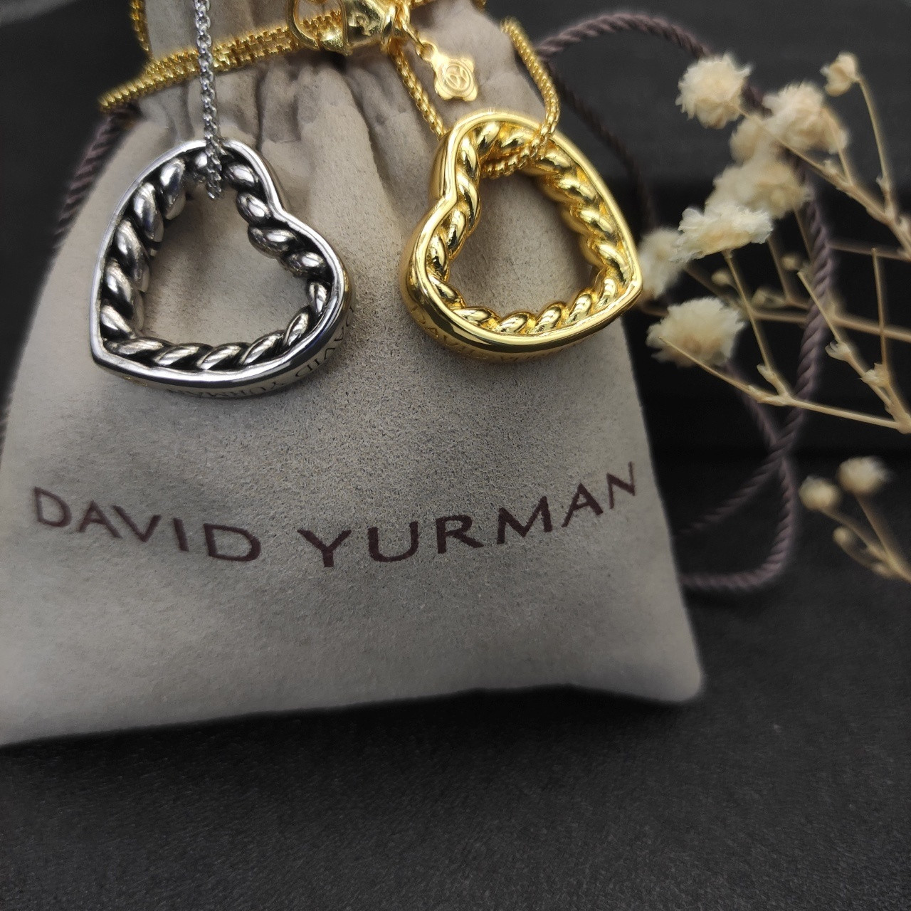 David Yurman Heart Necklace(Chain length 45+5cm delay chain Chain thickness 1.5mm)