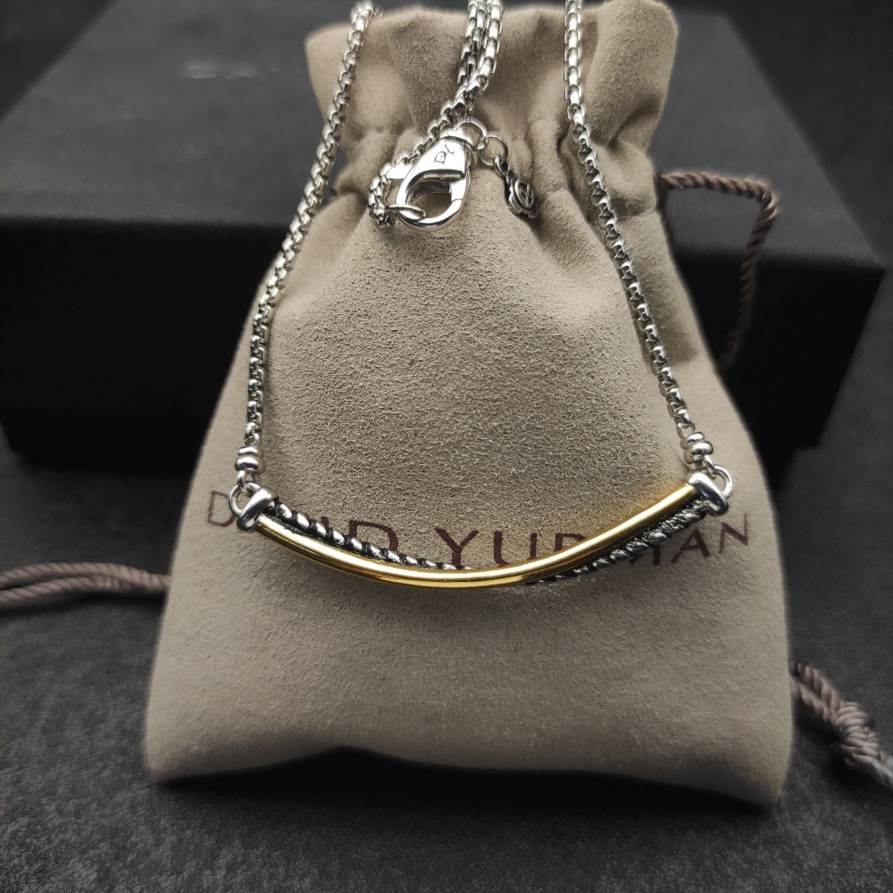 David Yurman Smile Necklace(Chain length 45+5cm delay chain,Chain thickness 2mm)