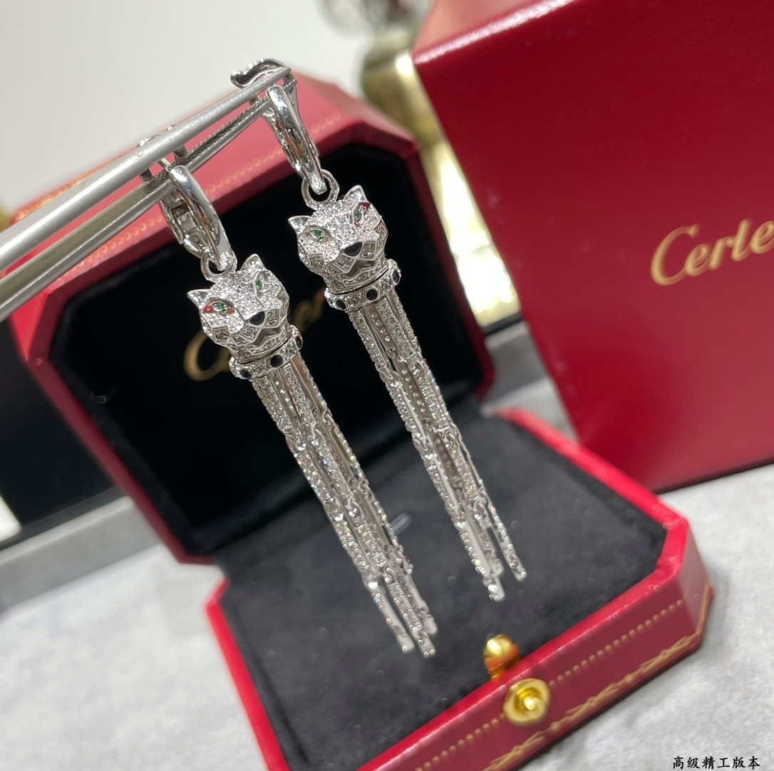 Ca*t1er Spotted Leopard Tassel Earrings