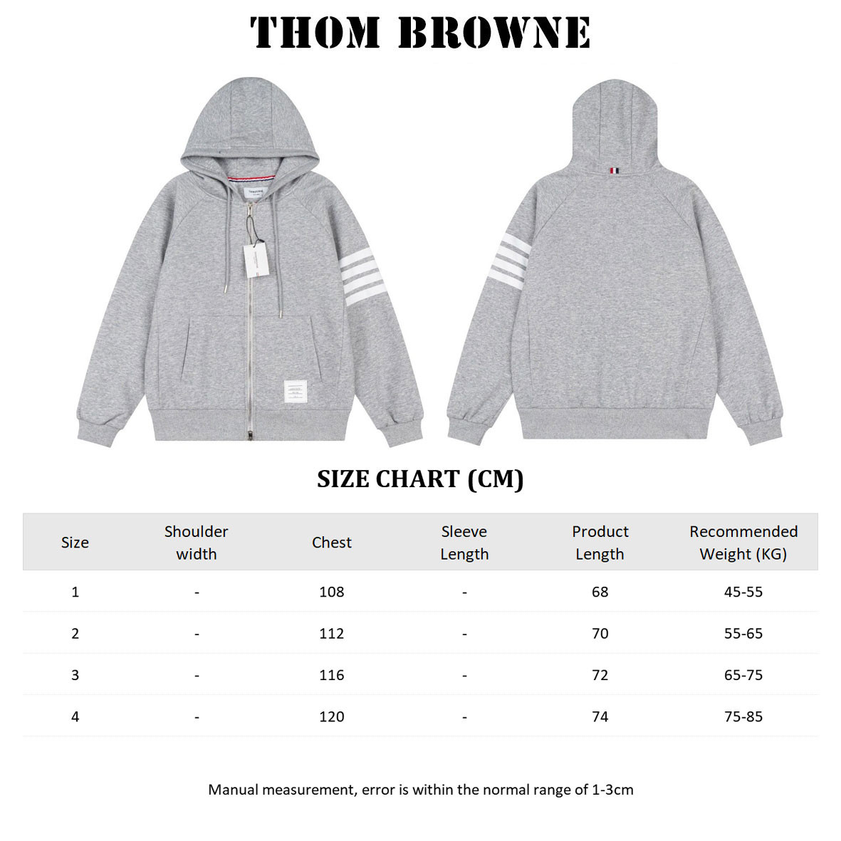 Thom Browne TB Grey 4 Bar Coats
