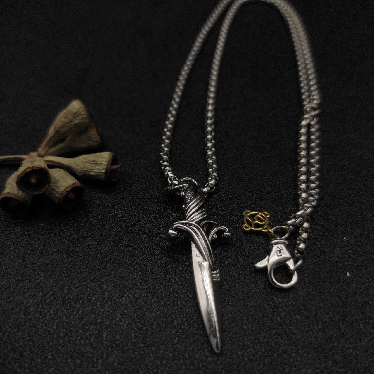 David Yurman sword Necklace(Chain length 50+5cm delay chain Chain thickness 3mm)