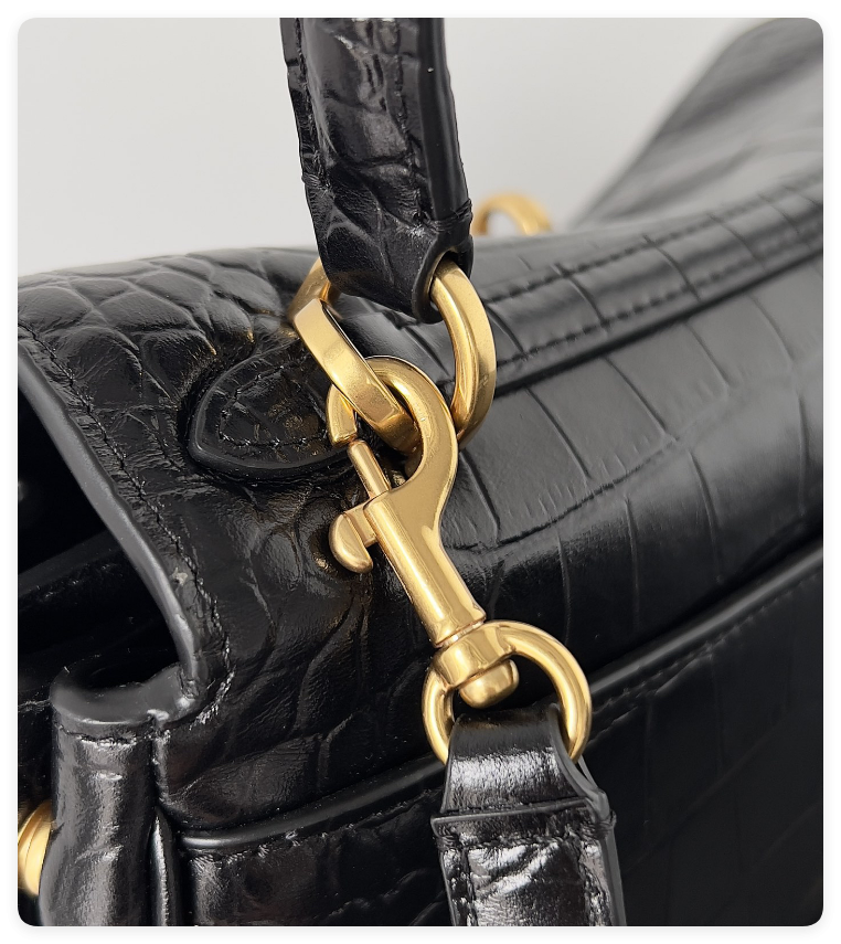 Ba1en*iaga Rodeo Mediun Croc-Embossed Top-Handle Bag 35x23.3x10.9cm