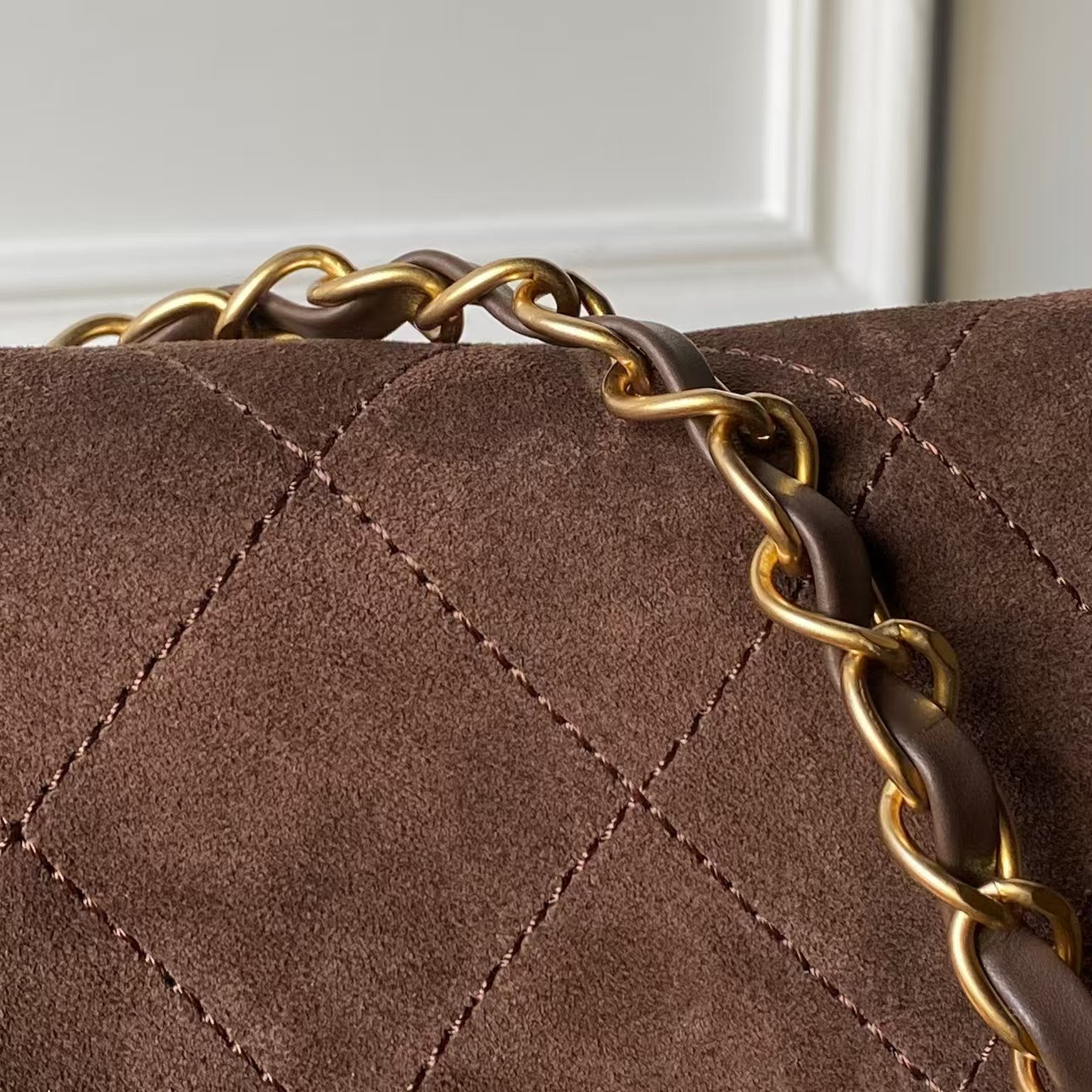 Ch**el Suede Handbag 24x30x8cm