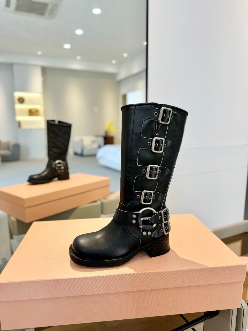 UA Miu Miu Leather Boots