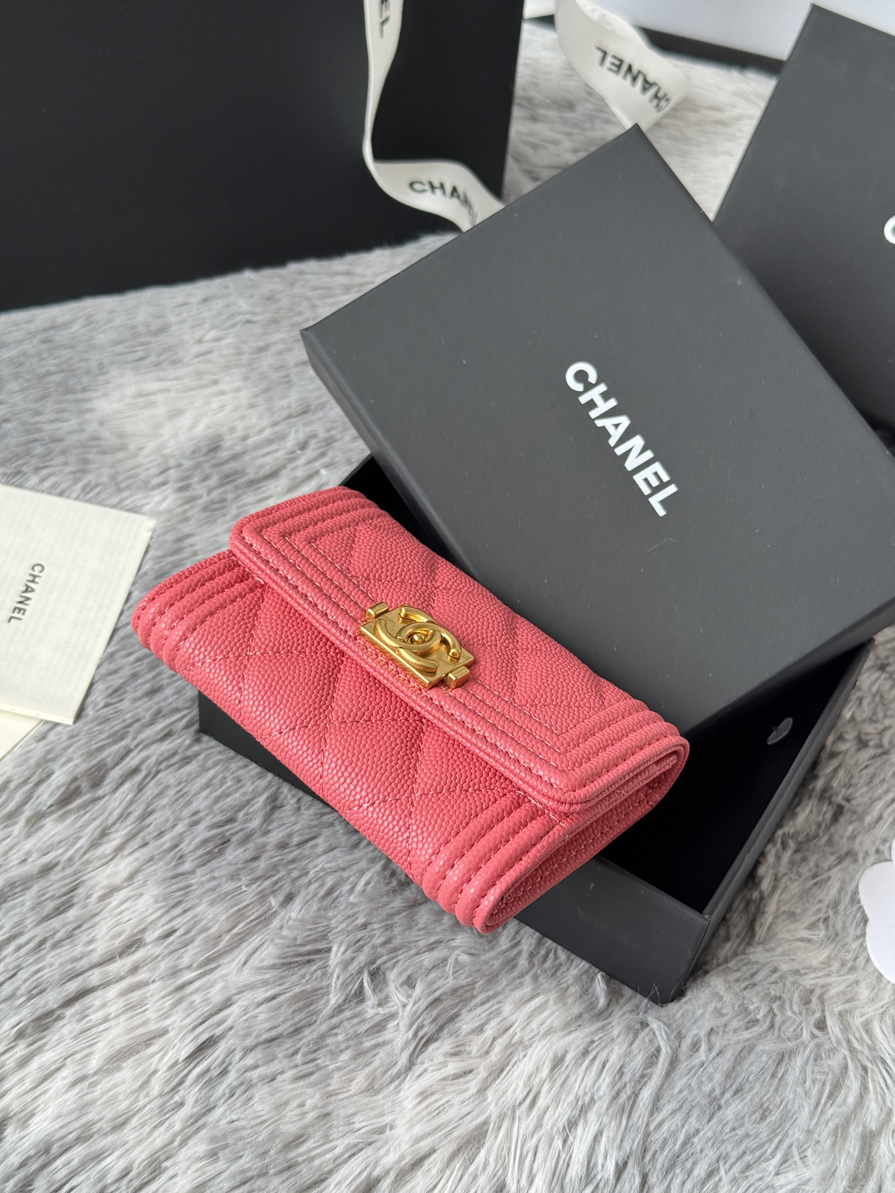 Ch**el boy Ch**el flap card holder a80603 7.5x11.3x2.1cm