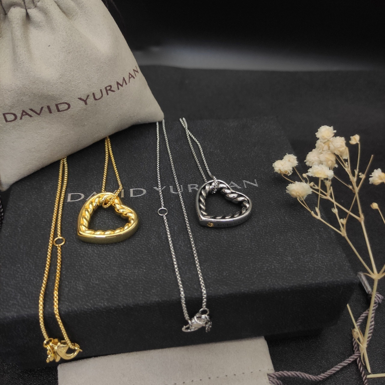 David Yurman Heart Necklace(Chain length 45+5cm delay chain Chain thickness 1.5mm)