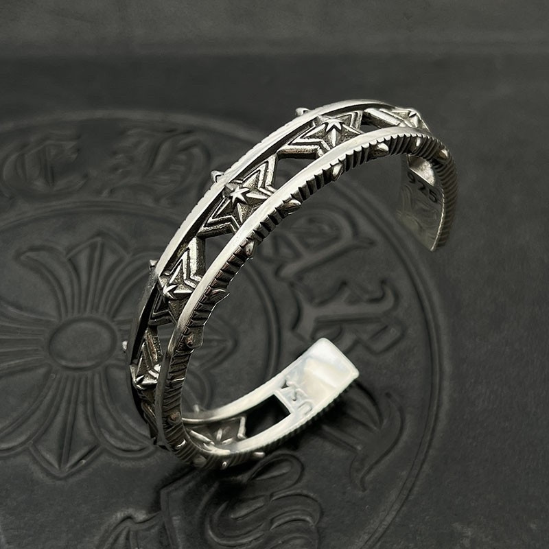 Ch*0me He**ts Five-pointed Star Open Bangle Bracelet
