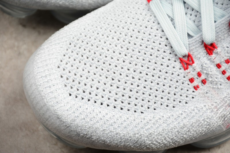 UA Nike Air Vapormax Flyknit Pure Platinum University Red Shoes