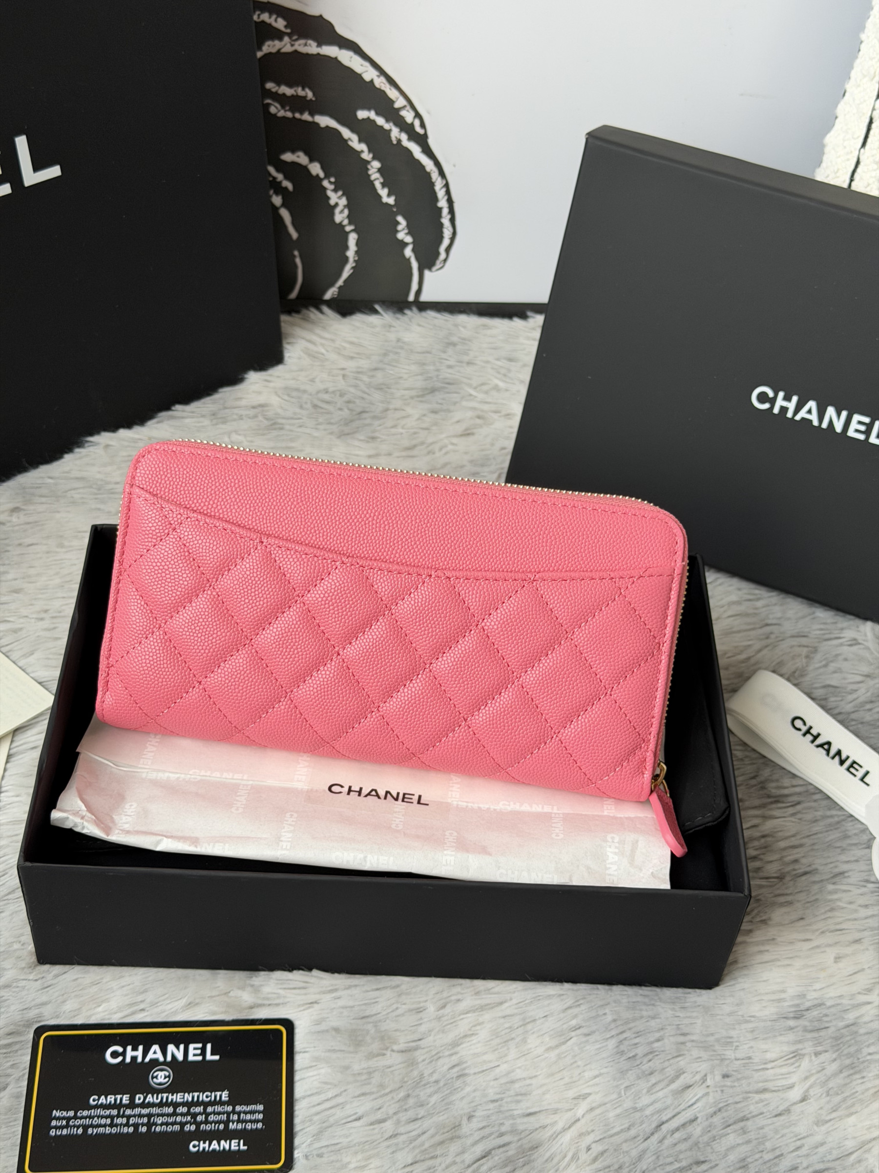 Ch**el zip around wallet 80758 10x19x3cm