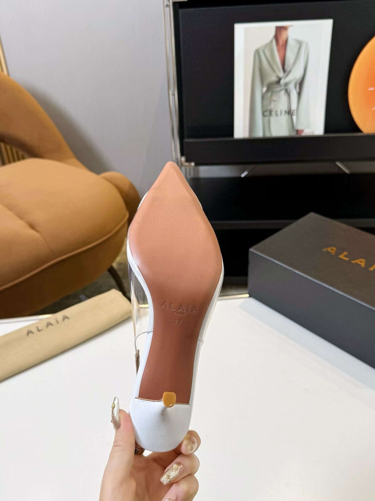 UA A1a1a Le Coeur Plexi Heart-Toe Slingback Pump