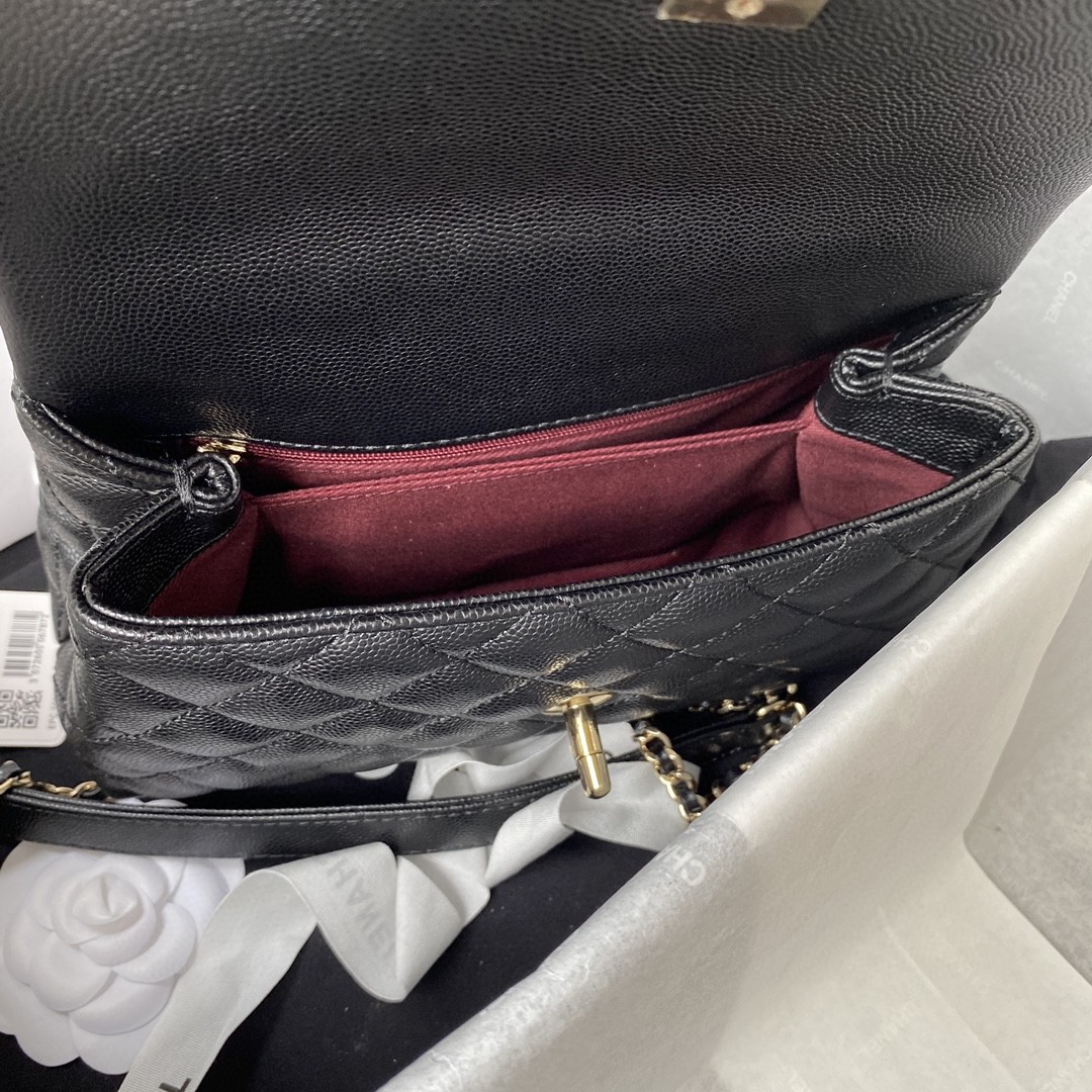 Ch**el Coco Handle Bag A92990 24x14x10cm