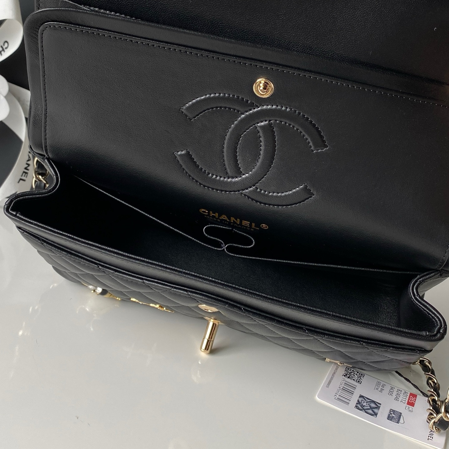Ch**el classic flap bag a01112 15x25x6cm
