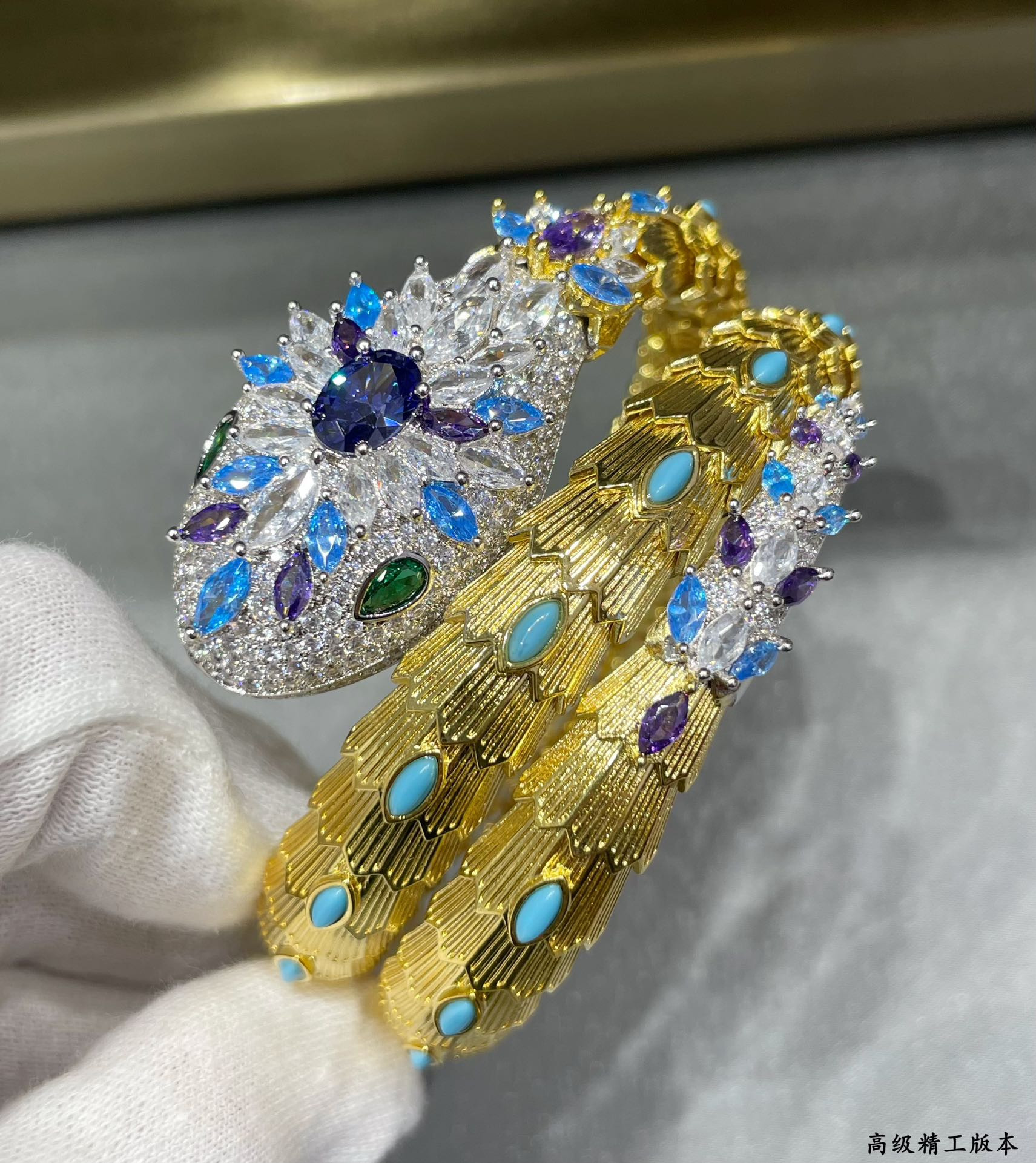 Bv1g*ai Blue D1am0nd Princess Snake Bracelet