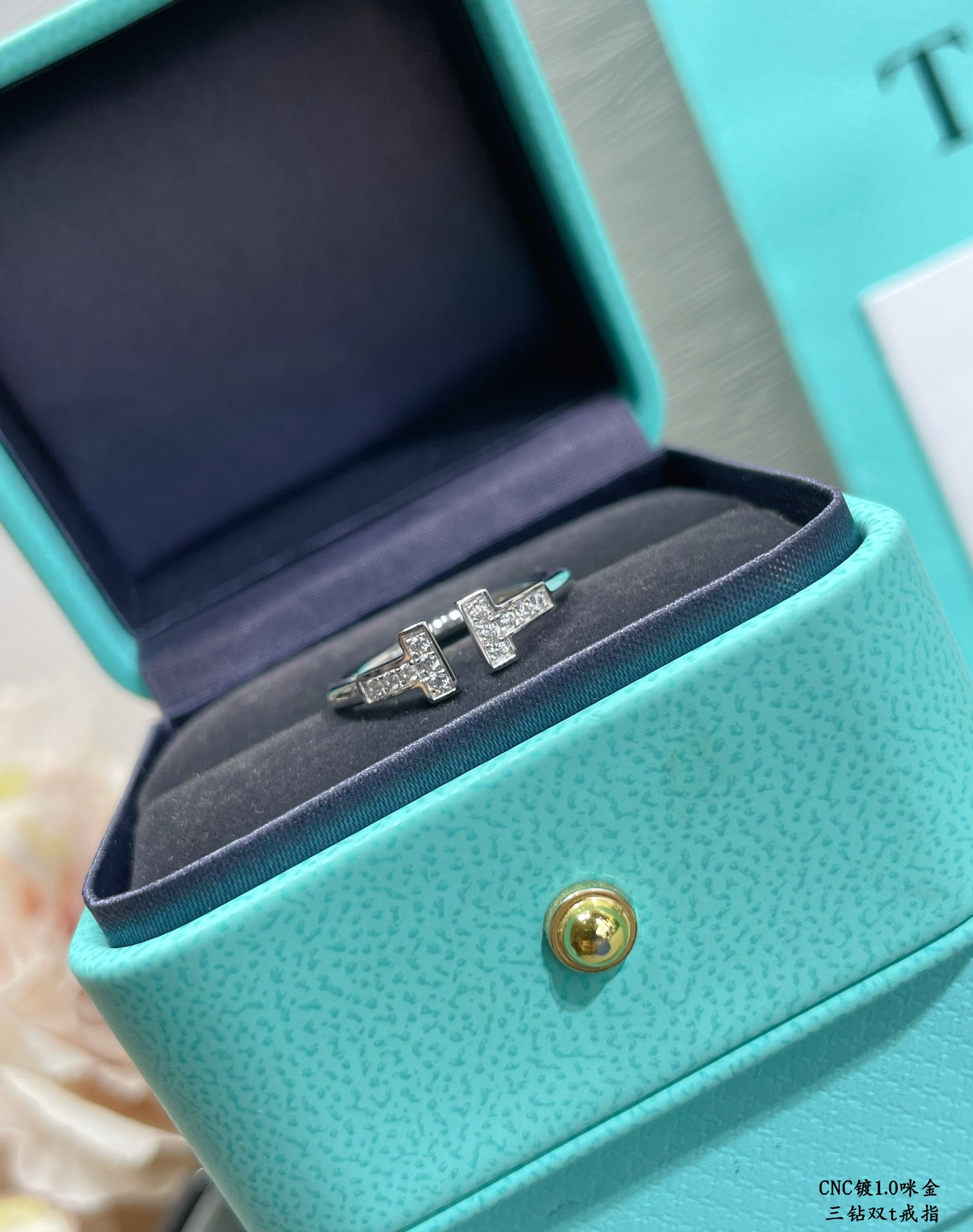 T*f*ny & Co. Double T D1am0nd-Banded Ring