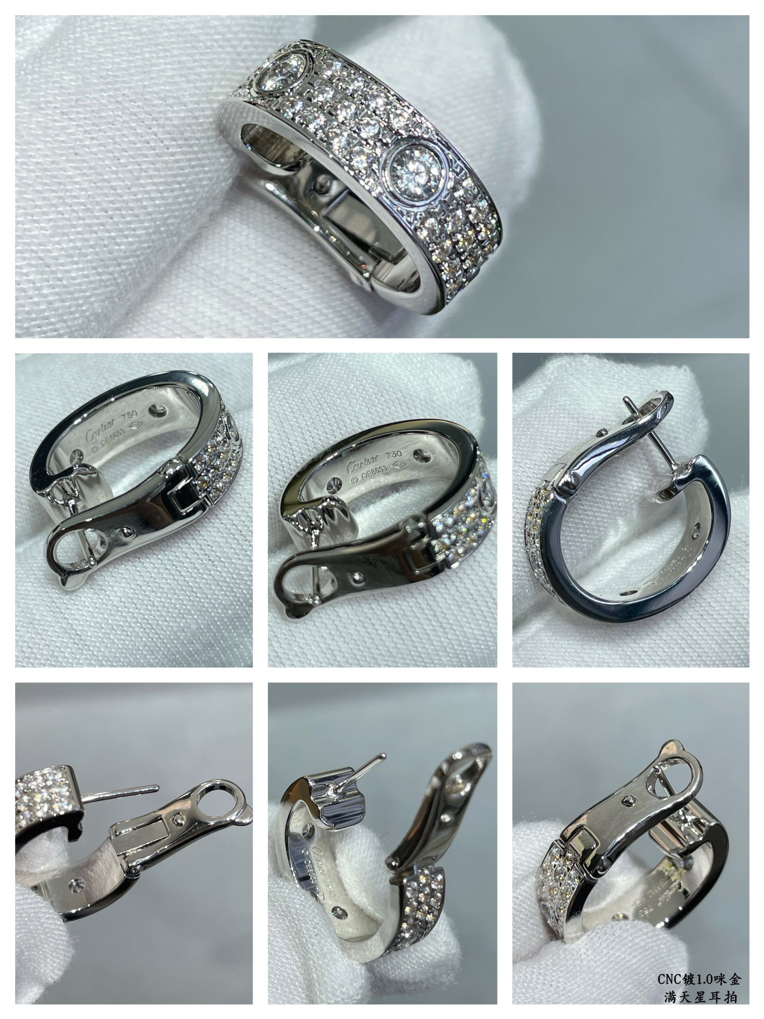 Ca*t1er Wide version full pave Earrings