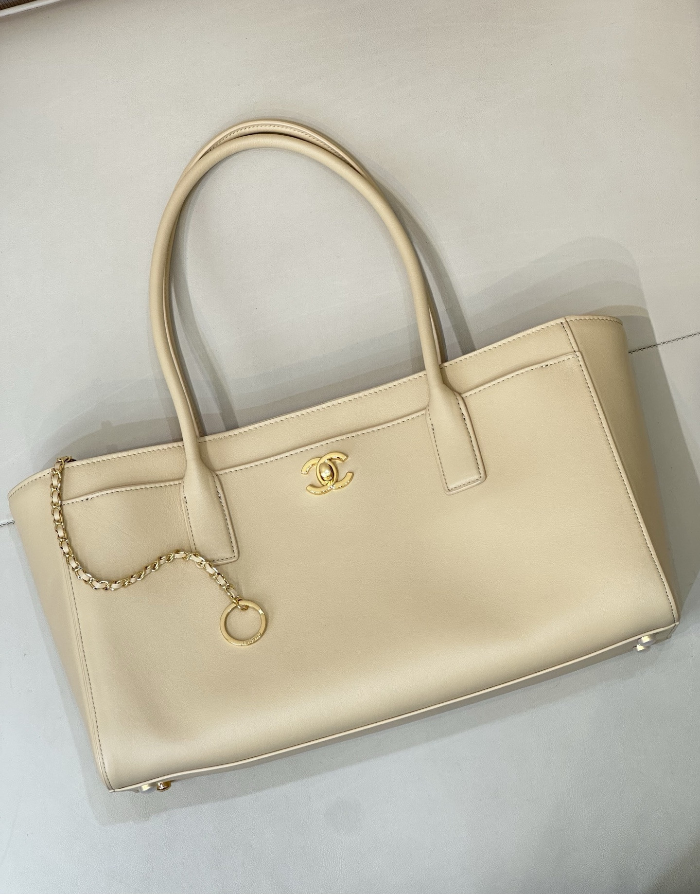 Ch**el tote apricot bag 35x20x13cm