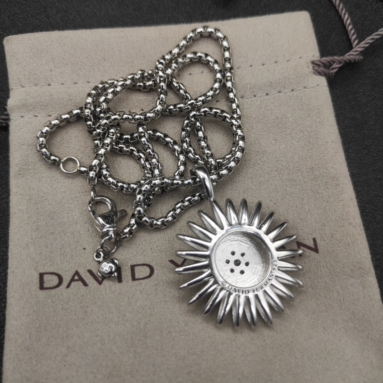 David Yurman sunflower full of D1am0nds Necklace(Chain length 50+5cm delay chain Chain thickness 3mm)