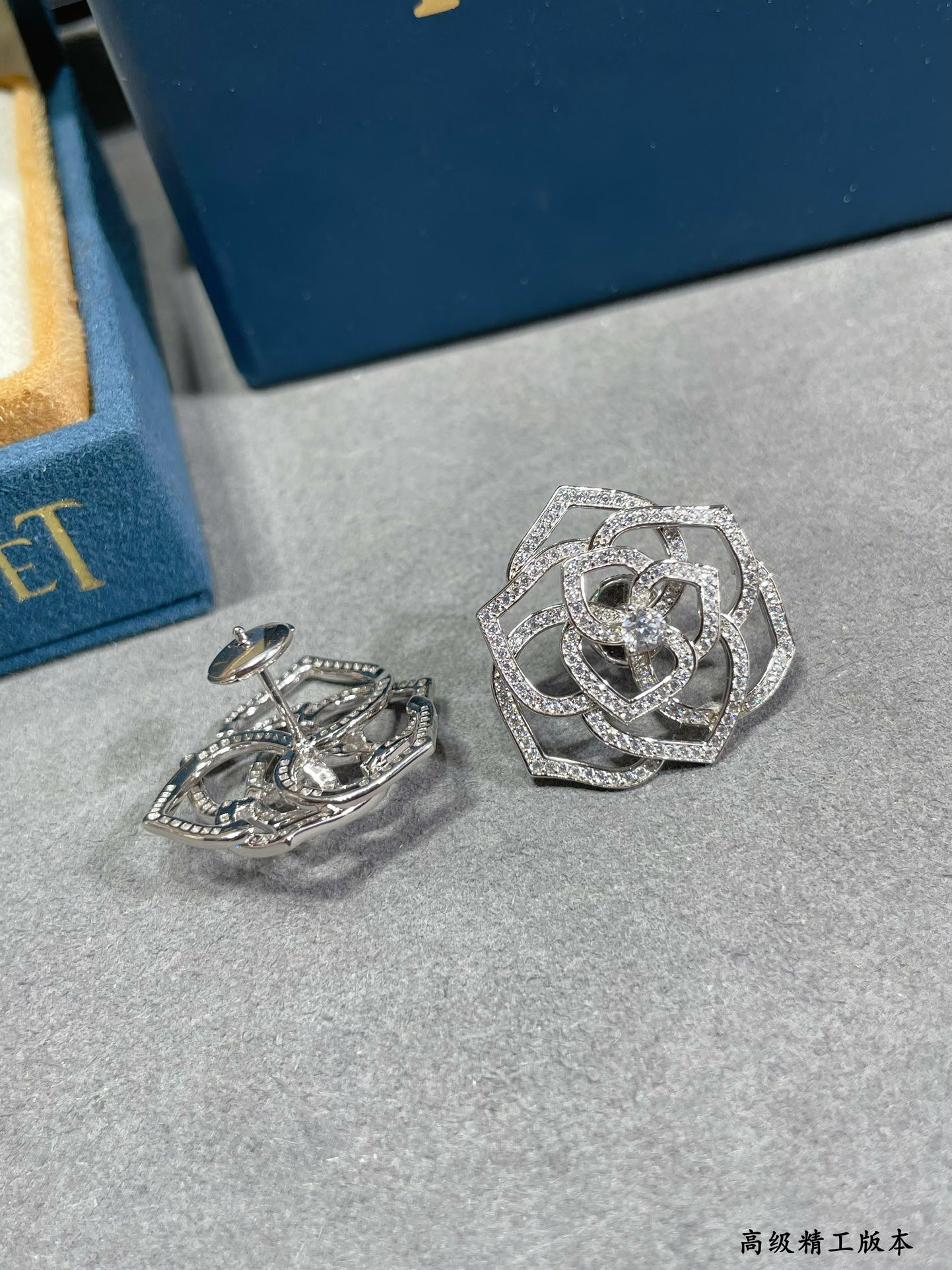 Piaget fully D1am0nd-encrusted Hollow rose Earrings
