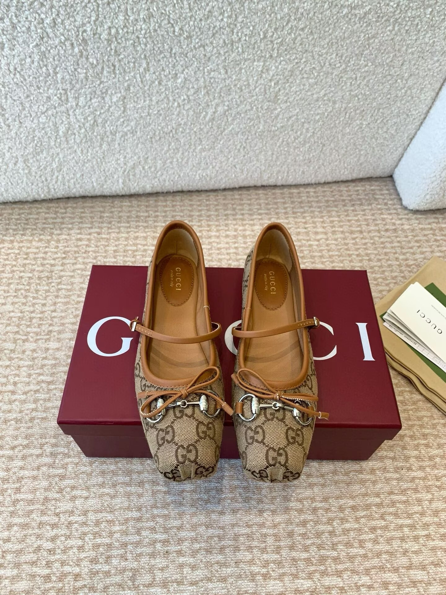 UA Gvc*1 Horsebit GG canbas Ballet Flats