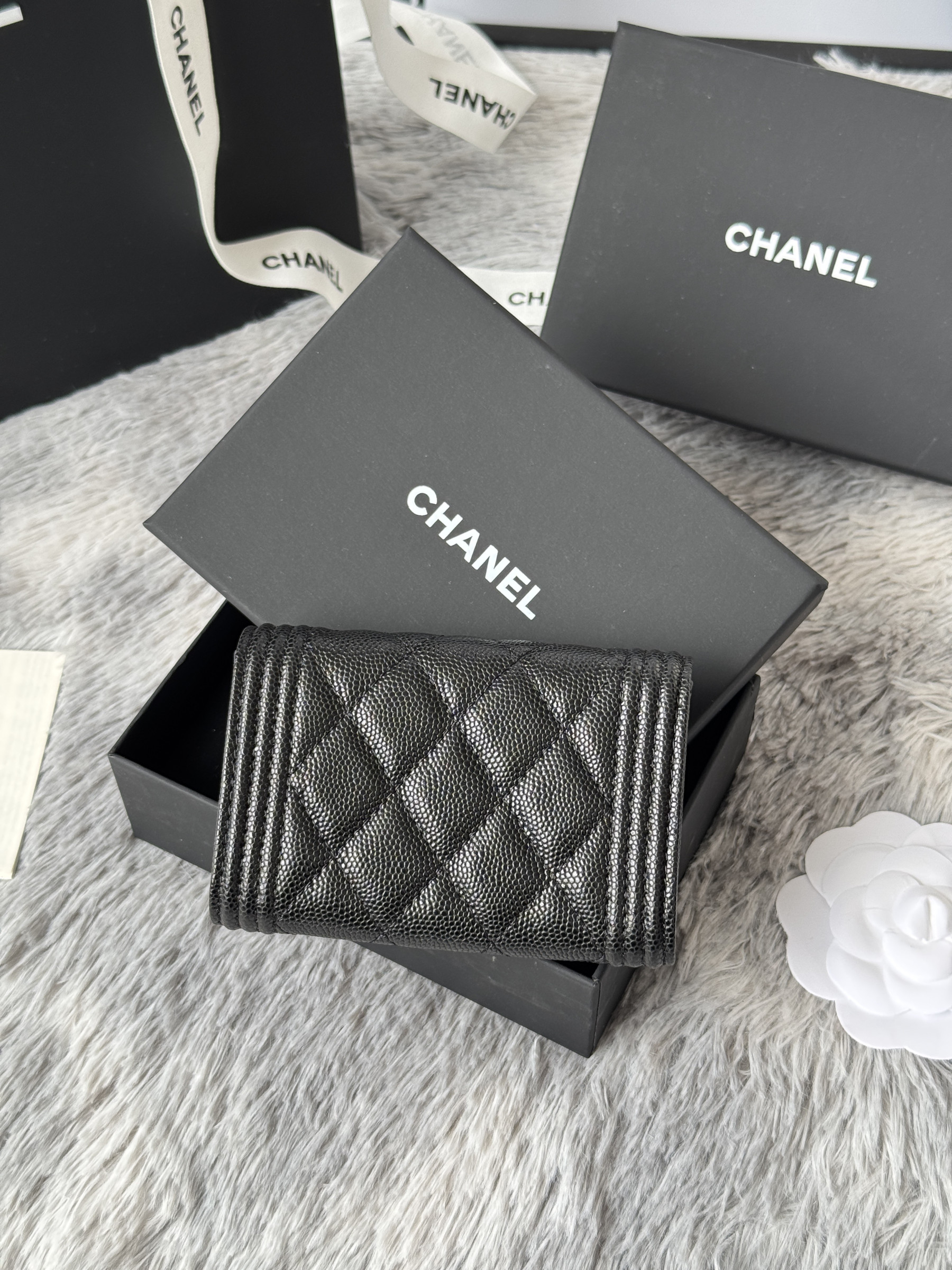 Ch**el boy Ch**el flap card holder a80603 7.5x11.3x2.1cm