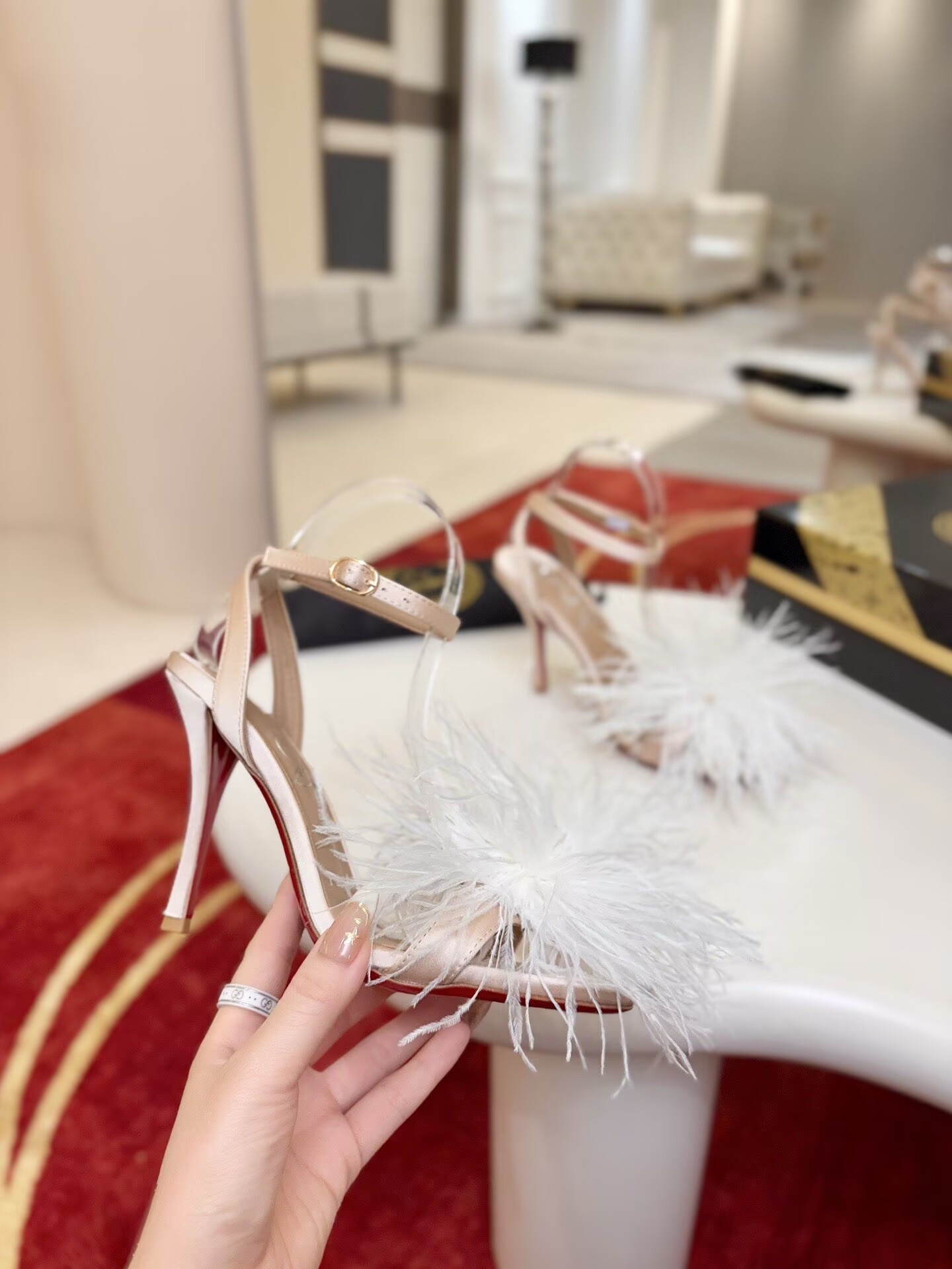 UA Christian Louboutin Patapompom Sandals