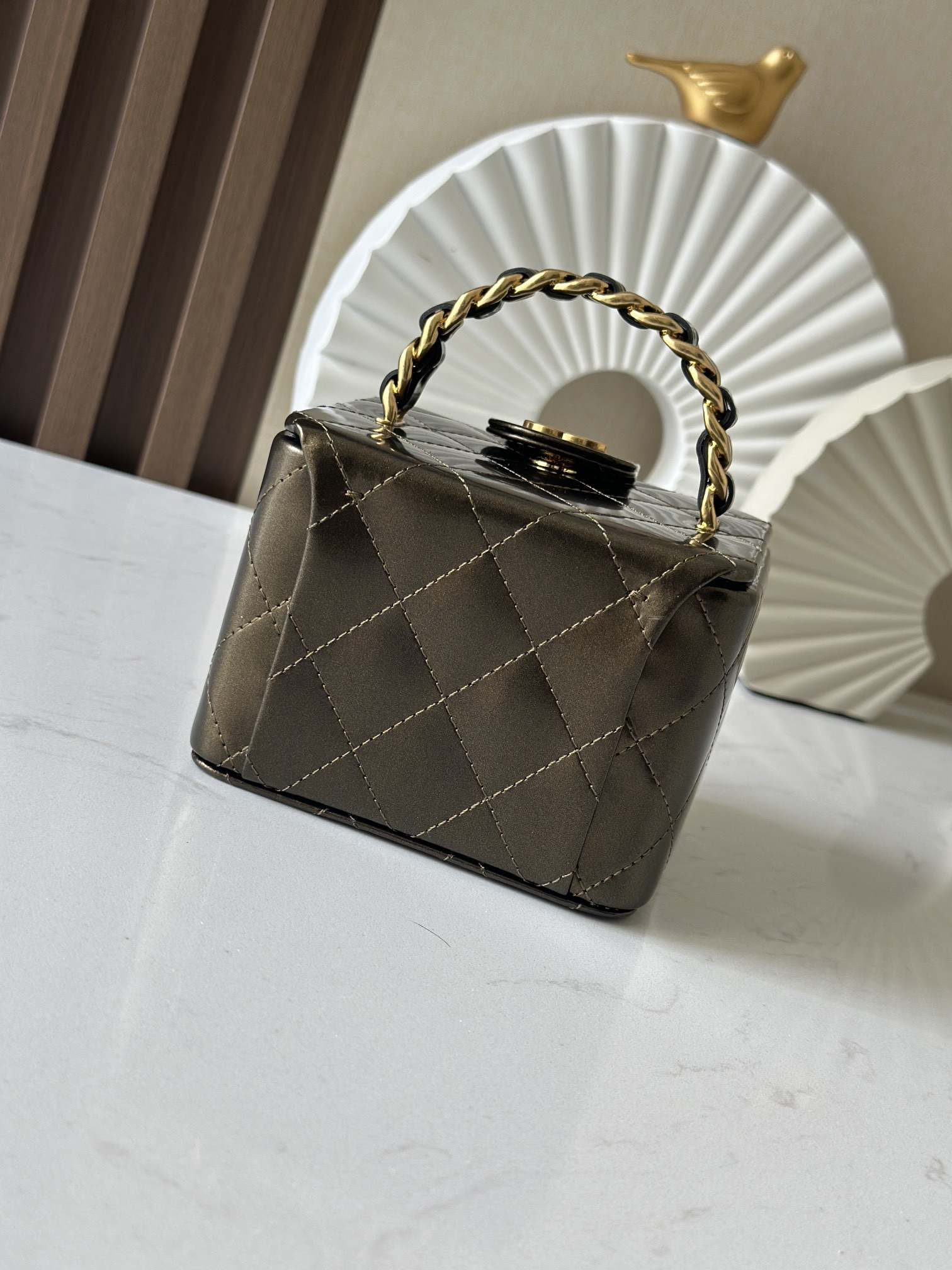 Ch**el vintage cosmetic bag 11x9.5x8.5cm