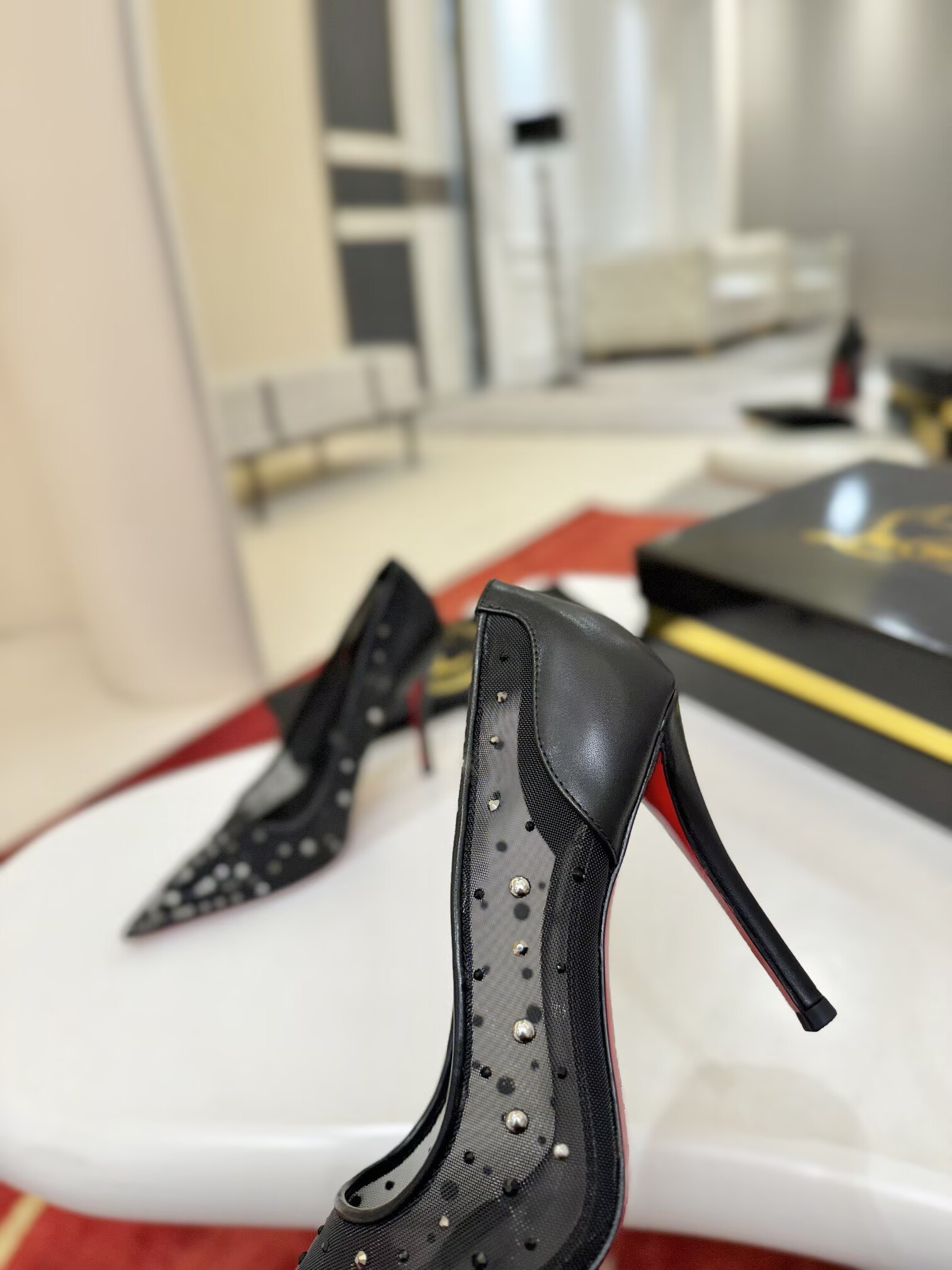 UA Christian Louboutin Miss Z Mesh Pumps 8.5cm Heel