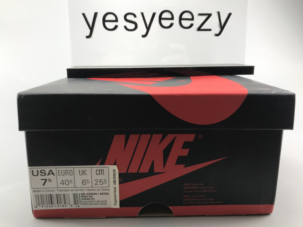 UA AIR JORDAN 1 RETRO HIGH OG "BANNED 2016 RELEASE"