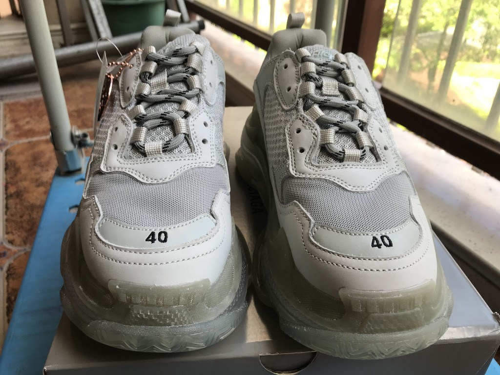 UA TRIPLE S CLEAR SOLE TRAINERS GREY