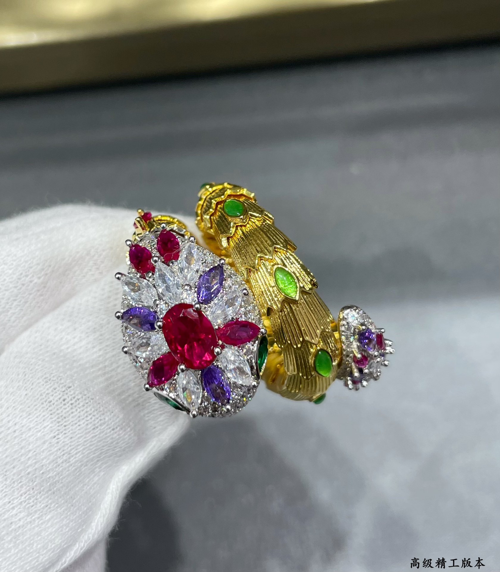 Bv1g*ai D1am0nd Princess Snake Ring