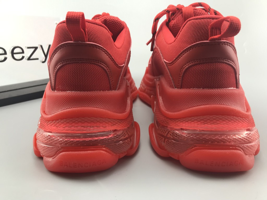 UA TRIPLE S CLEAR SOLE TRAINERS RED