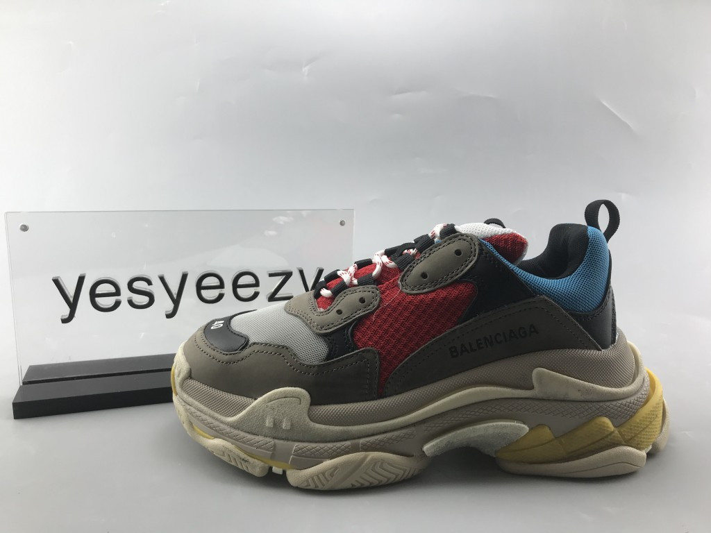 UA TRIPLE S TRAINERS GREY RED BLUE