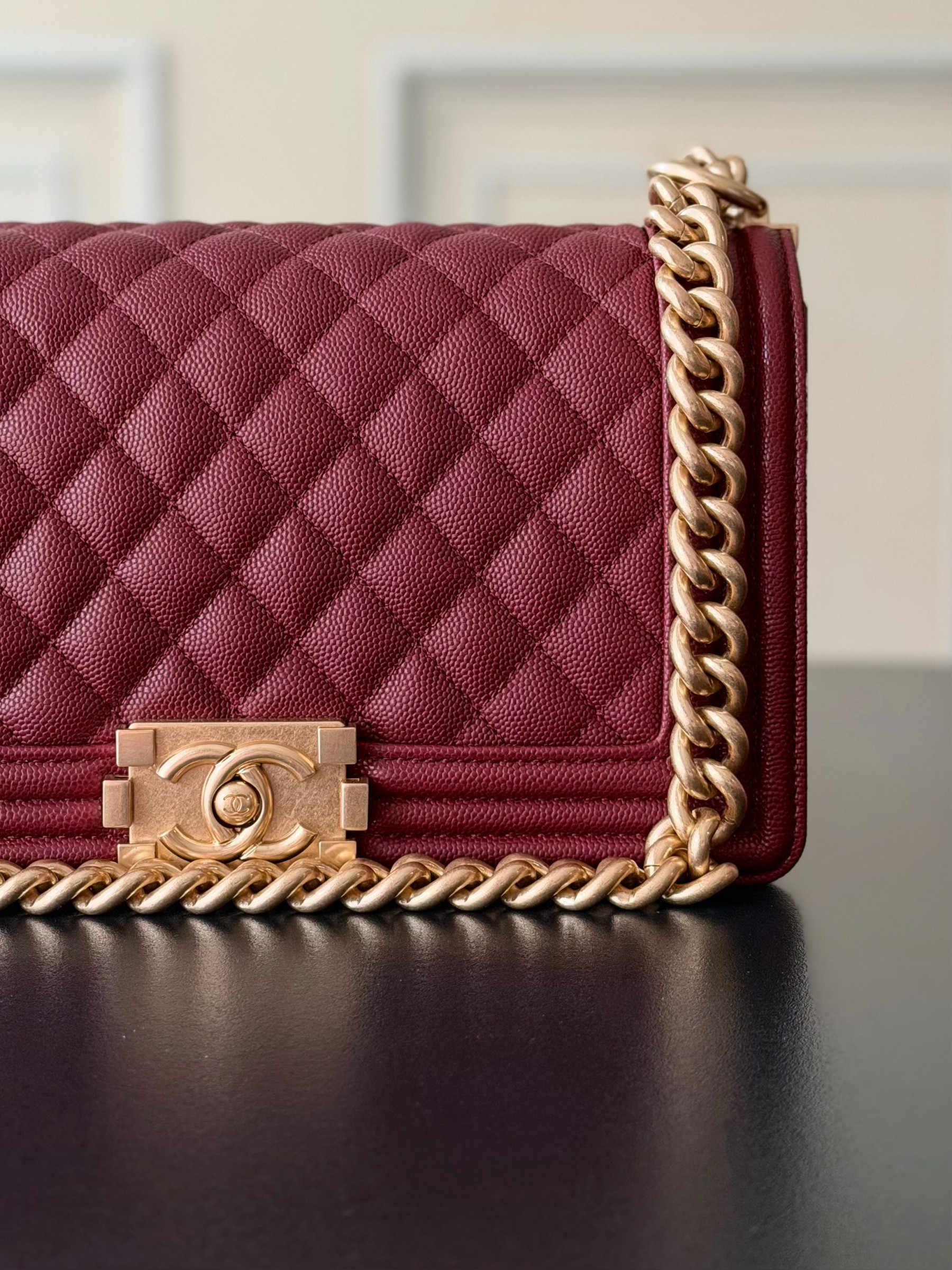 Ch**el Boy Handbag 15x25x9cm