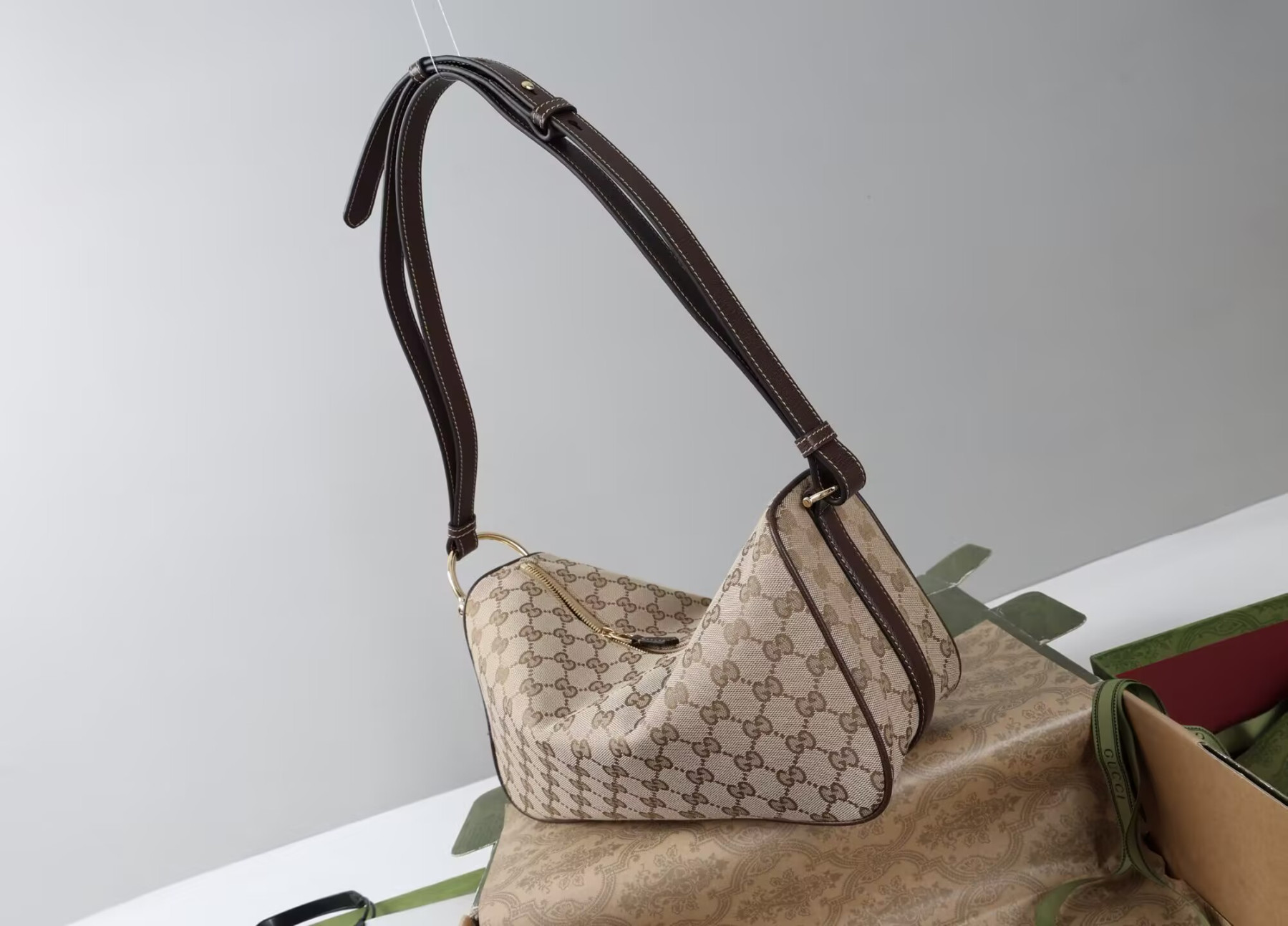 Gucci Half Horsebit Medium Shoulder Bag Without Box 31.5x17x12cm